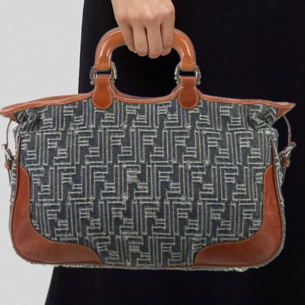 Listing soon- Fendi denim zucca shoulder bag